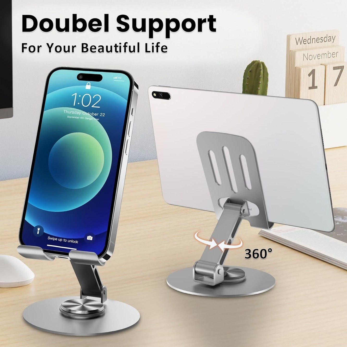 Aluminium 360-degree Rotatable Phone/Tablet Stand
